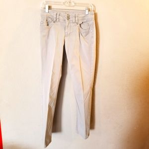 Biaggini Women's Beige Jeans Embroidered Back Pockets German Size 36 US 6